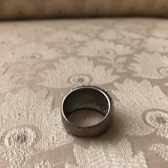 Statement Ring with Faux Diamonds - Picture 3 of 3